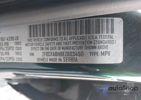 2014 Fiat 500L Easy z USA, uszkodzony, nr VIN ZFBCFABH8EZ003450